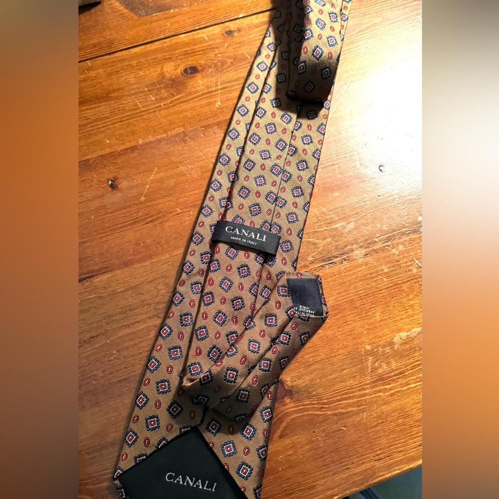 Canali Brown Patterned Men's silk tie